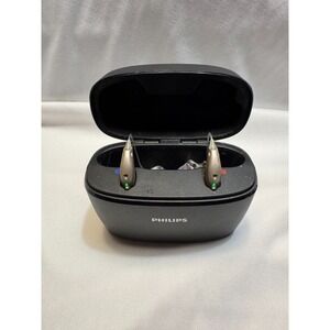 Philips HearLink 9040 MNR T R Hearing Aids with Charger Case TESTED